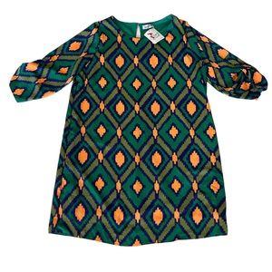 NWT Perfectly Priscilla Boho Flowy 3/4 Sleeve Sheath Dress Vibrant Sz1XL